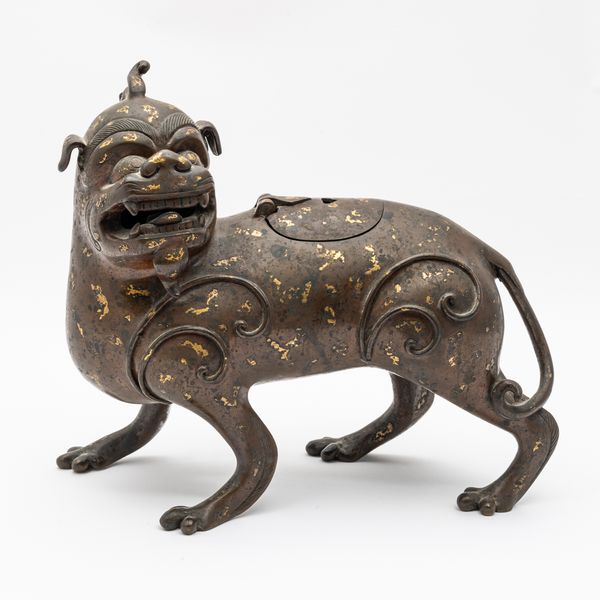 A CHINESE GILT-SPLASHED `QILIN' CENSER AND COVER