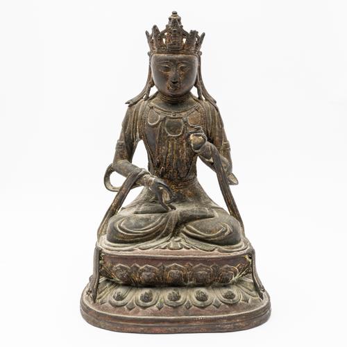 A BRONZE FIGURE OF AVALOKITESHVARA