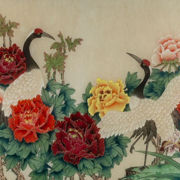 TWO LARGE CHINESE PAINTINGS ON SILK