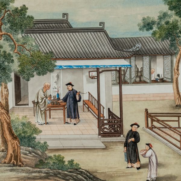 FOUR CHINESE EXPORT TEA PRODUCTION PAINTINGS (4)