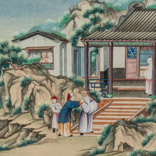 FOUR CHINESE EXPORT PAINTINGS (5)