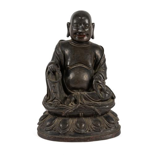 A CHINESE BRONZE FIGURE OF BUDAI