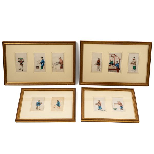 TEN CHINESE SMALL PAINTINGS ON RICE PAPER (4)