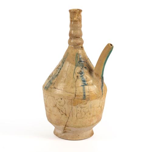 A KASHAN POTTERY EWER