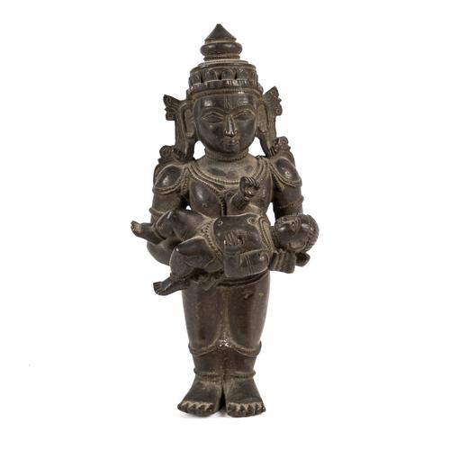 A BRONZE FIGURE OF A DEITY