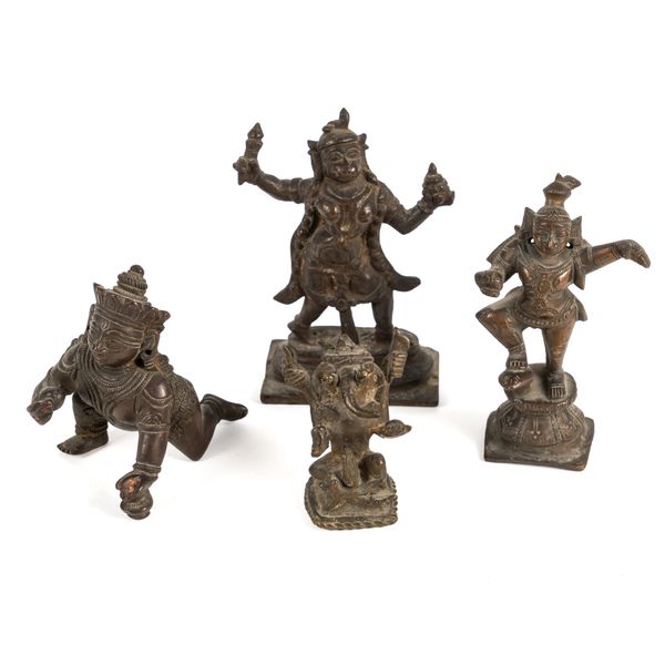 FOUR HINDU BRONZE IMAGES (4)