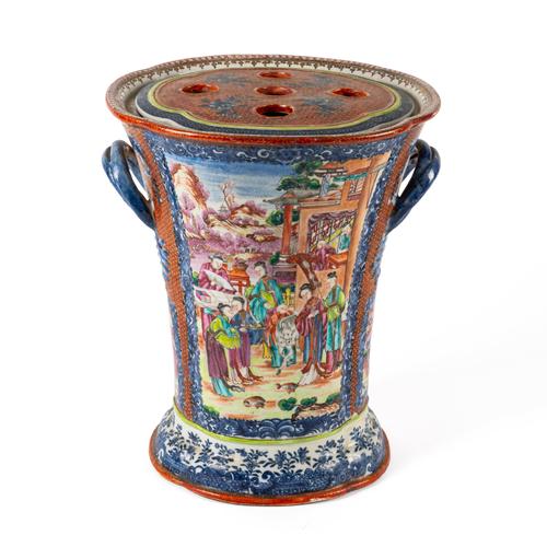 A LARGE CHINESE FAMILLE ROSE MANDARIN-PATTERN BOUGH POT (2)