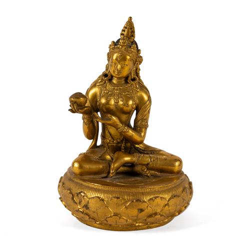 A TIBETAN GILT-BRONZE FIGURE OF TARA