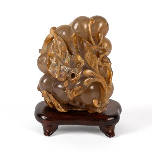 A CHINESE JADE 'GRAPES' CARVING