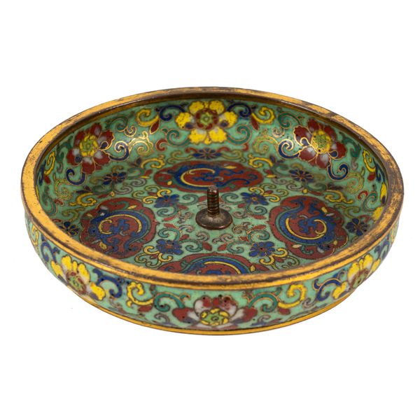 A CHINESE CLOISONNE ENAMEL INCENSE HOLDER