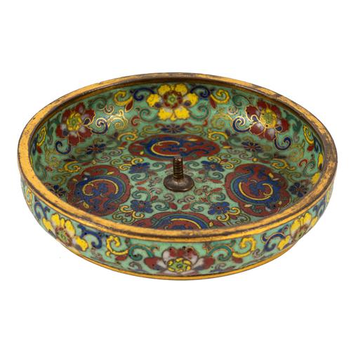 A CHINESE CLOISONNE ENAMEL INCENSE HOLDER