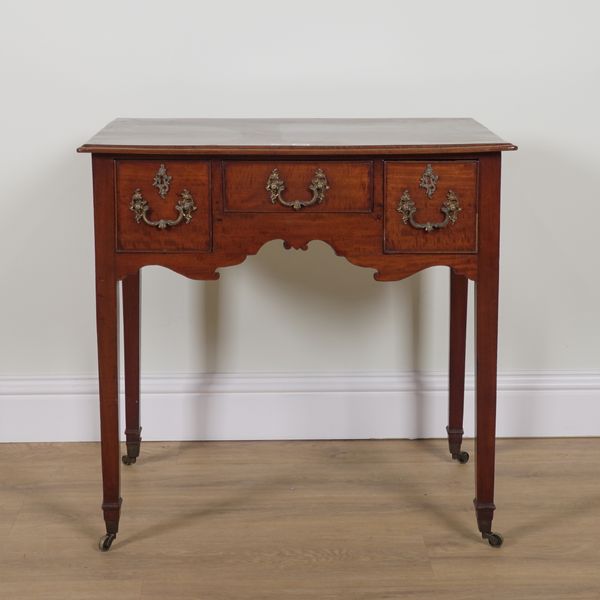 A GEORGE III MAHOGANY THREE DRAWER LOW BOY