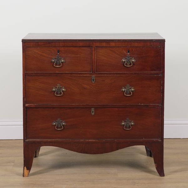 A GEORGE III MAHOGANY FOUR DRAWER CHEST