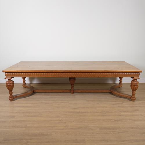 A LARGE 17TH CENTURY STYLE OAK REFECTORY TABLE