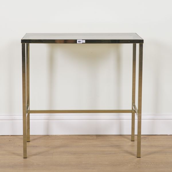 A 20TH CENTURY RECTANGULAR GLASS INSET CONSOLE TABLE