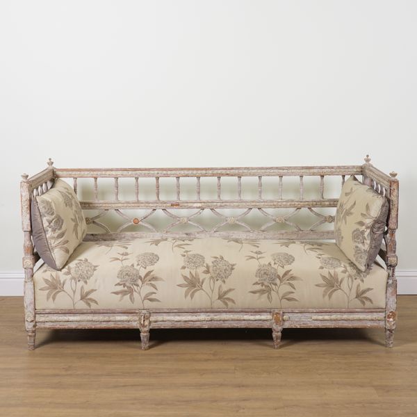 A 19TH CENTURY SWEDISH PAINTED PINE SOFA