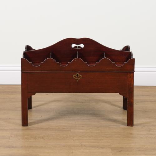 A GEORGE III MAHOGANY DECANTER STAND