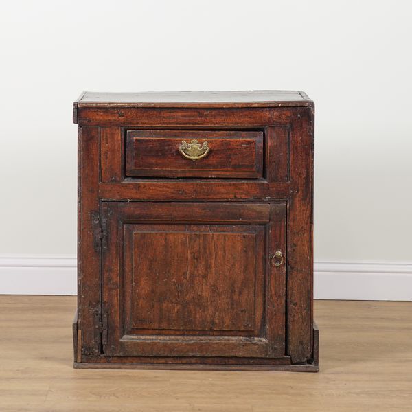 A 17TH CENTURY AND LATER OAK SIDE CUPBOARD