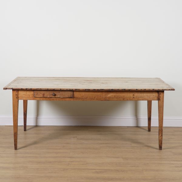 A 19TH CENTURY FRENCH FRUITWOOD KITCHEN TABLE