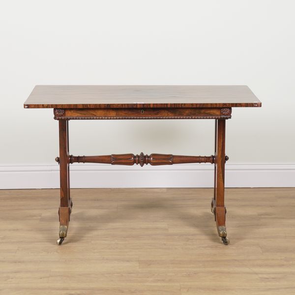 IN THE MANOR OF GEORGE BULLOCK; A REGENCY ROSEWOOD RECTANGULAR CENTRE TABLE