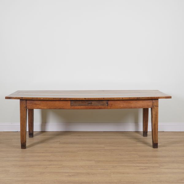 A 19TH CENTURY FRENCH FRUITWOOD KITCHEN TABLE