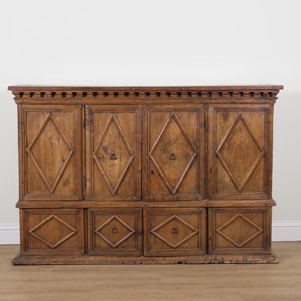 AN 18TH CENTURY CONTINENTAL WALNUT SIDE CUPBOARD