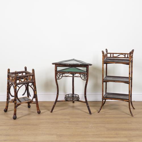 A 19TH CENTURY LACQUERED BAMBOO BIJOUTERIE TABLE (3)