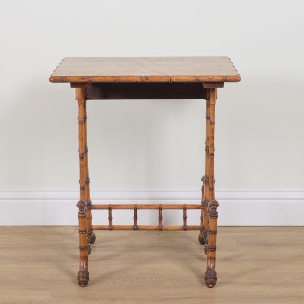 A 19TH CENTURY SIMULATED BAMBOO RECTANGULAR SIDE TABLE