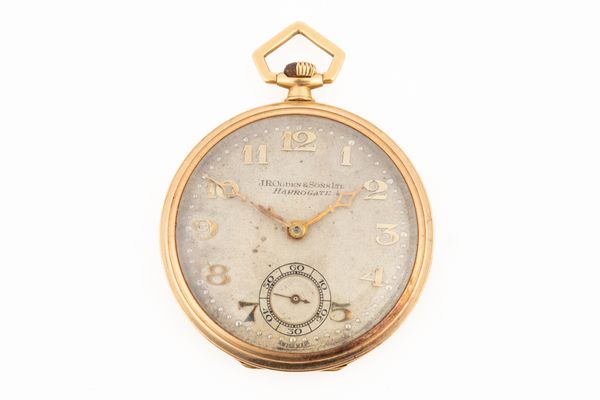 AN 18CT GOLD CASED, KEYLESS WIND OPENFACED DRESS WATCH