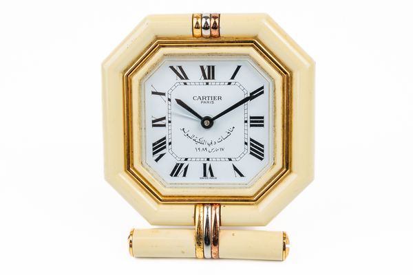 A CARTIER PARIS QUARTZ STRUT CLOCK