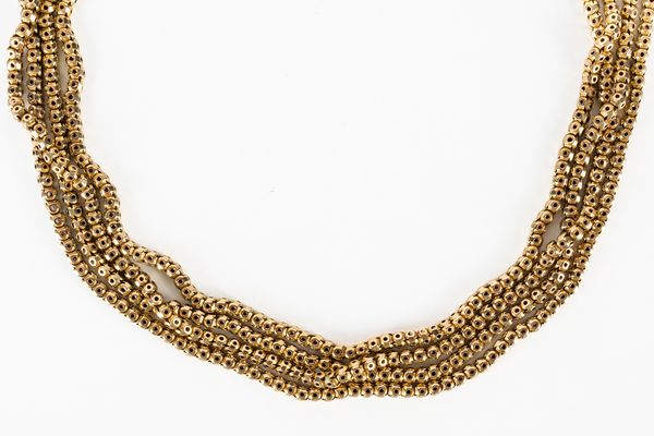 A GOLD LONG GUARD CHAIN