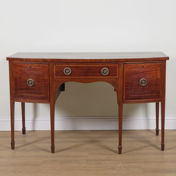 A GEORGE III MAHOGANY BOWFRONT SIDEBOARD