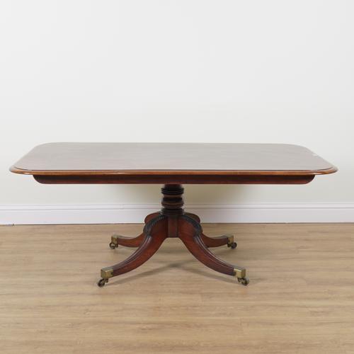 A GEORGE III MAHOGANY SNAP TOP RECTANGULAR CENTRE TABLE