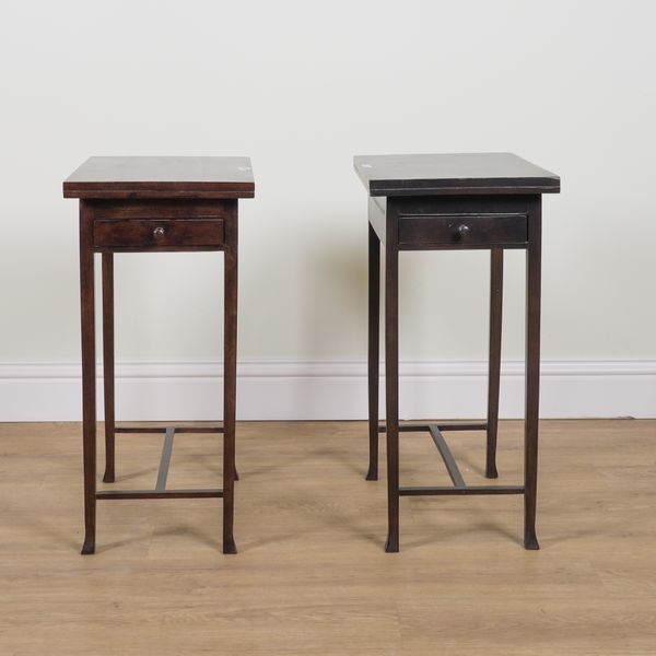 A PAIR OF MODERN HARDWOOD LIFT TOP BEDSIDE TABLES (2)