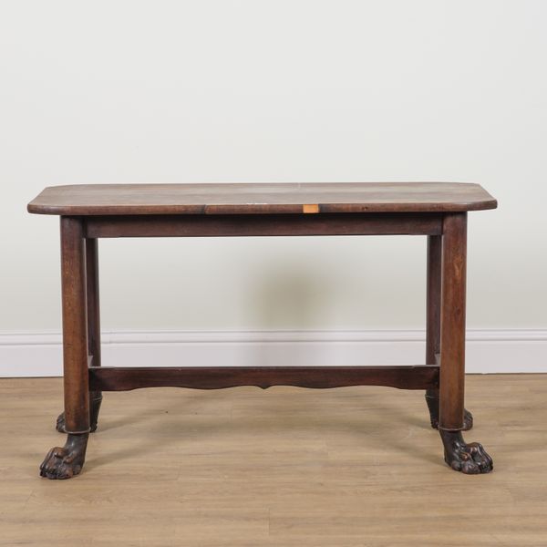 A RECTANGULAR MAHOGANY CONSOLE TABLE