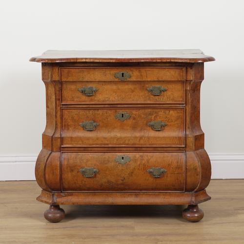 AN 18TH CENTURY INLAID FIGURED WALNUT DUTCH CHEST