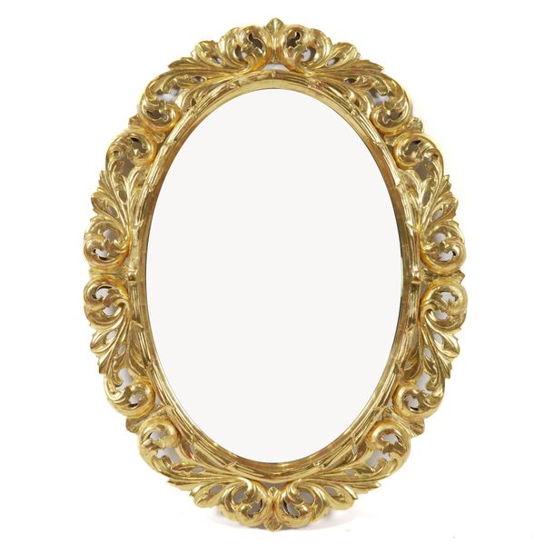 A 20TH CENTURY GILT FRAMED OVAL WALL MIRROR