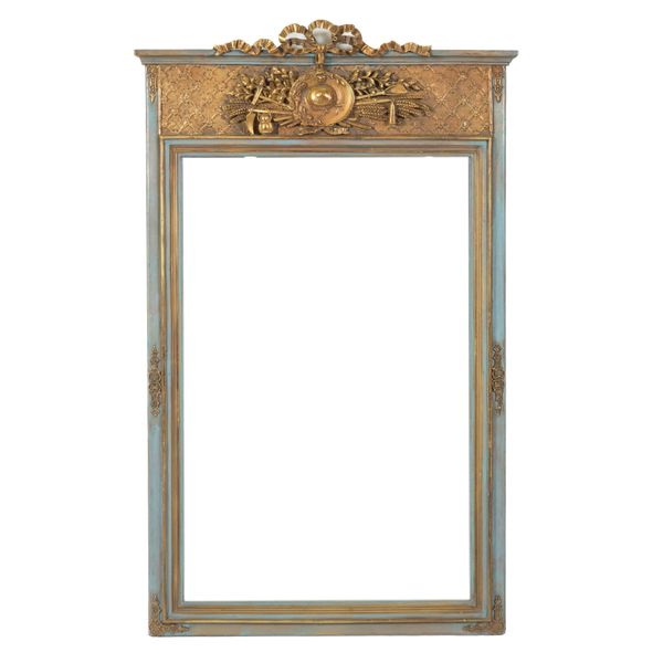 A 19TH CENTURY FRENCH TRUMEAU WALL MIRROR