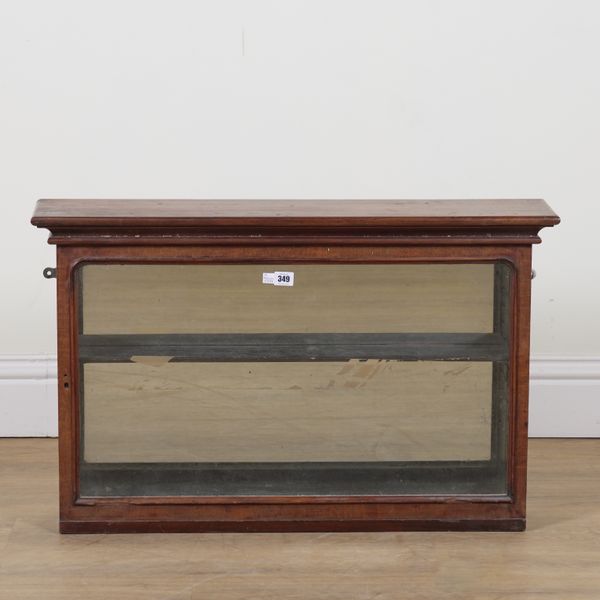 A 19TH CENTURY MAHOGANY HANGING DISPLAY CABINET