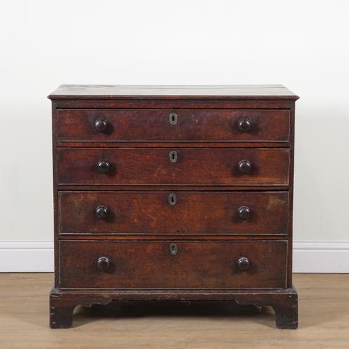 AN 18TH CENTURY OAK CHEST OF DRAWERS