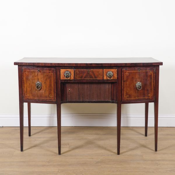 A GEORGE III MAHOGANY BOWFRONT SIDEBOARD