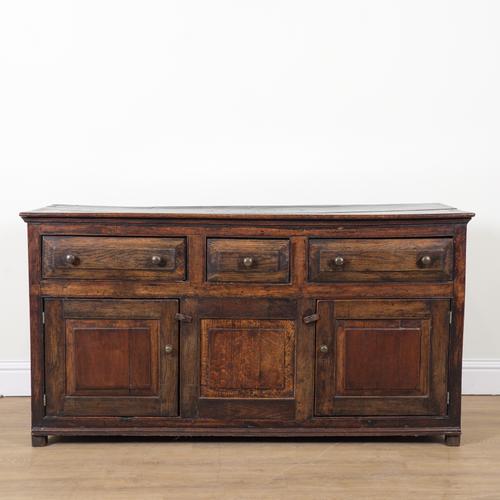 AN 18TH CENTURY OAK DRESSER BASE