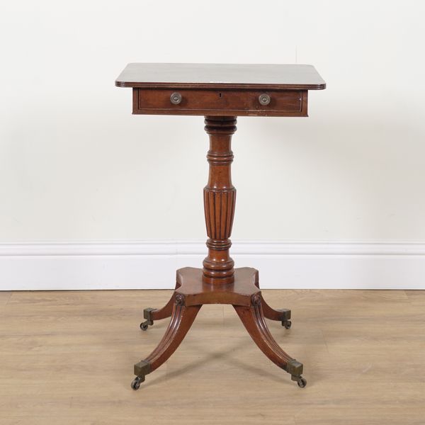 A GEORGE IV MAHOGANY SINGLE DRAWER OCCASIONAL TABLE