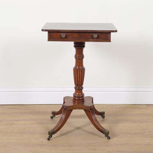 A GEORGE IV MAHOGANY SINGLE DRAWER OCCASIONAL TABLE