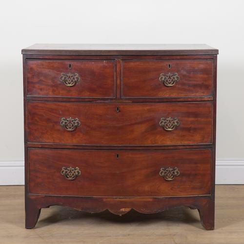 A REGENCY MAHOGANY BOWFRONT CHEST OF DRAWERS