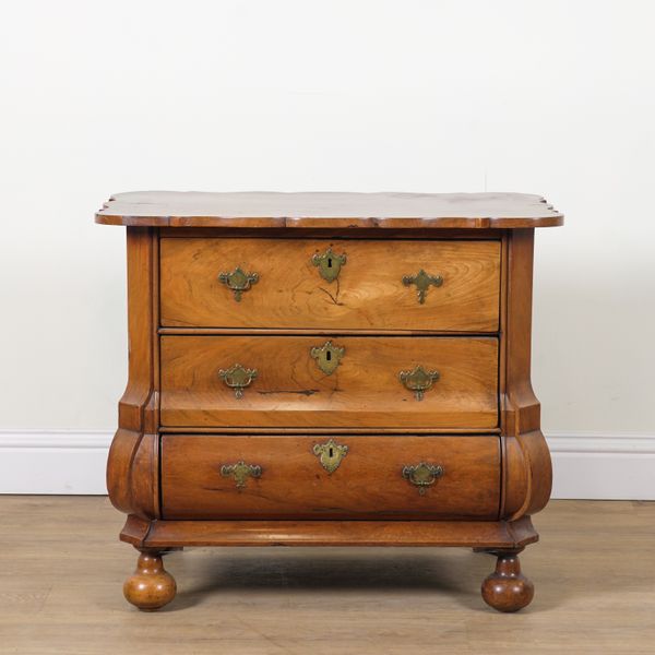 AN 18TH CENTURY AND LATER DUTCH WALNUT CHEST OF DRAWERS