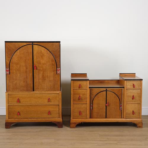 AN ART DECO OAK BEDROOM SUITE (4)