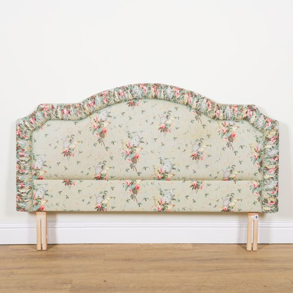 COLEFAX AND FOWLER; A 20TH CENTURY FLORAL UPHOLSTERED HEADBOARD
