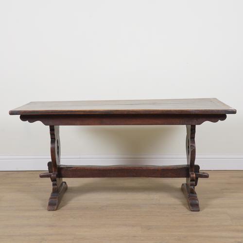 A 17TH CENTURY STYLE SMALL OAK REFECTORY TABLE