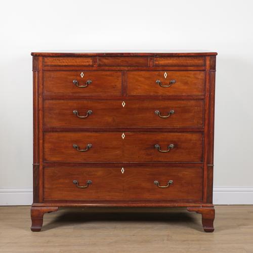 A LARGE GEORGE III MAHOGANY CHEST OF DRAWERS